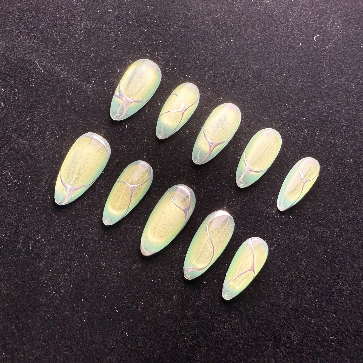 Xiguranail, Cat eyes nails, press on nails, french tips, reusable press on nails, gel nail art