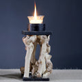 Xigura Patina handcrafted solid wood candle holder, handcrafted detail for a warm, quiet home.