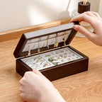 Xigura Patina handcrafted pine jewelry box, natural grain detail for a warm, quiet home.