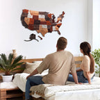 Xigura Patina handcrafted solid wood map puzzle, wood texture close-up for a warm, quiet home.