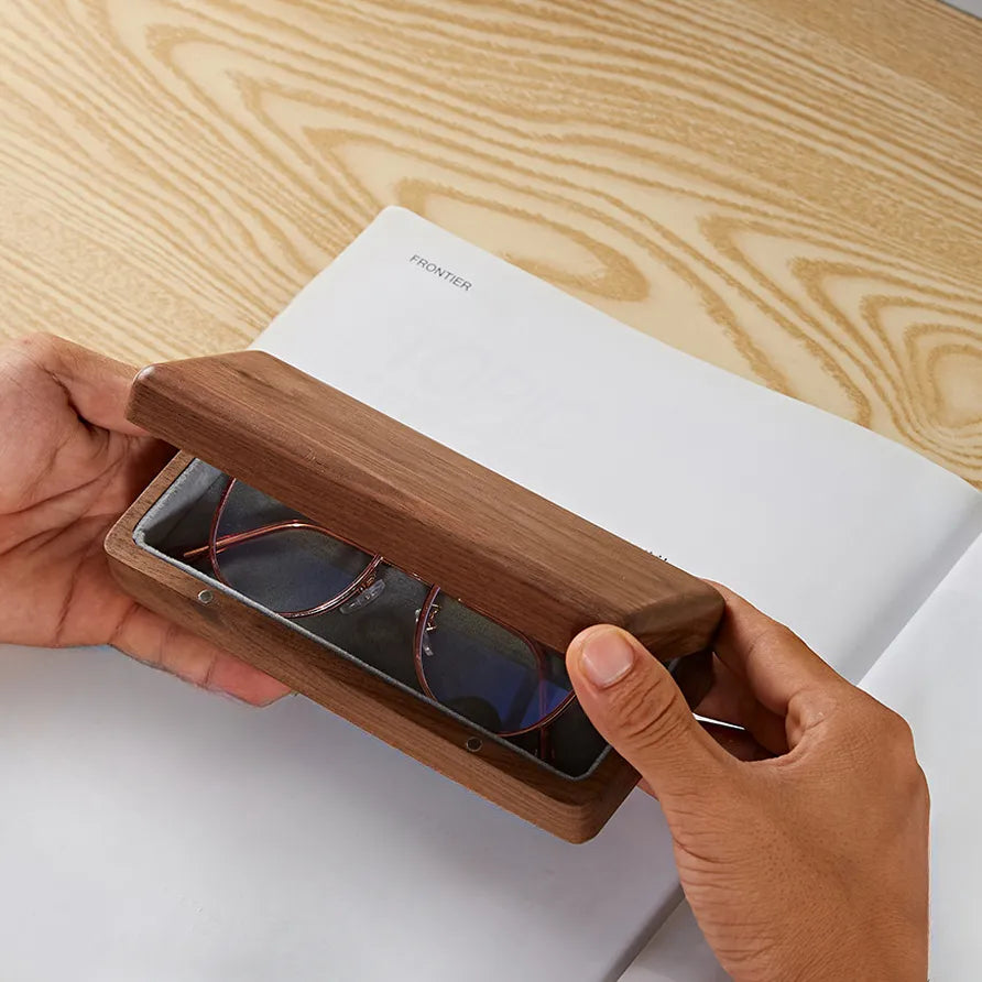 Personalized Solid Wood Glasses Case
