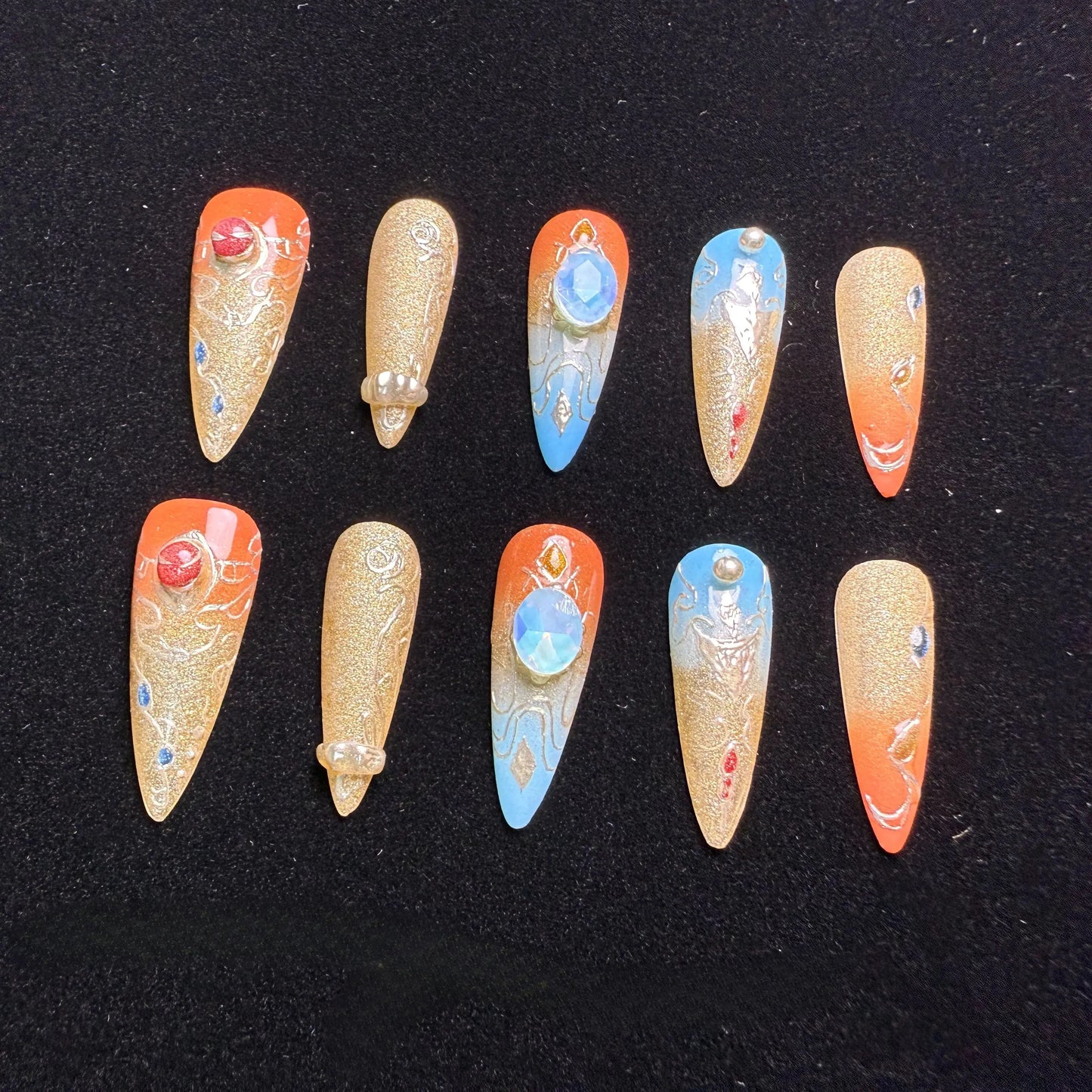 Xiguranail French tip nails, 3D press on nails, false nails, acrylic nials, reusable nails,french nails