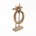 Xigura Patina handcrafted solid wood desktop sculpture, natural grain detail for a warm, quiet home.