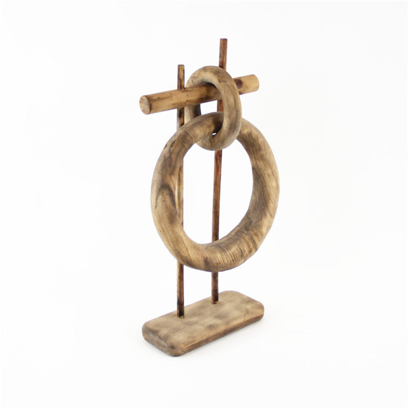 Xigura Patina handcrafted solid wood desktop sculpture, natural grain detail for a warm, quiet home.