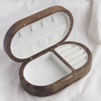 Xigura Patina handcrafted walnut jewelry box, quiet home styling for a warm, quiet home.