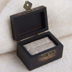 Xigura Patina handcrafted acacia jewelry box, natural grain detail for a warm, quiet home.