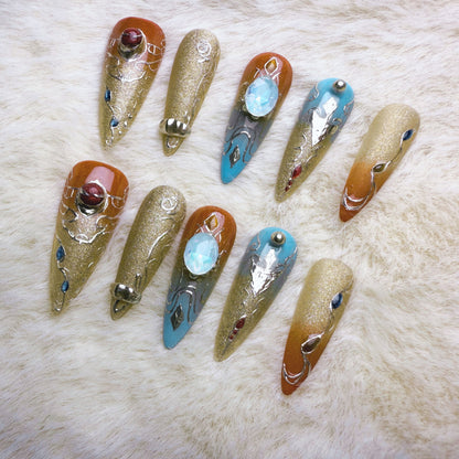 Xiguranail French tip nails, 3D press on nails, false nails, acrylic nials, reusable nails,french nails