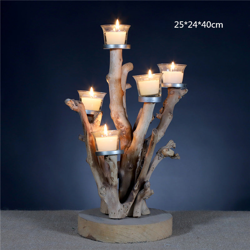 Xigura Patina handcrafted solid wood candle holder, slow living setting for a warm, quiet home.