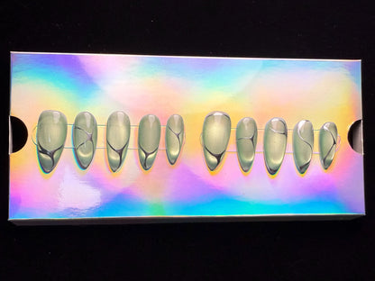 Xiguranail, Cat eyes nails, press on nails, french tips, reusable press on nails, gel nail art