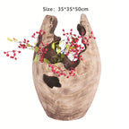 Xigura Patina handcrafted solid wood vase, natural grain detail for a warm, quiet home.