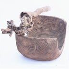 Xigura Patina handcrafted paulownia plant pot, handcrafted detail for a warm, quiet home.
