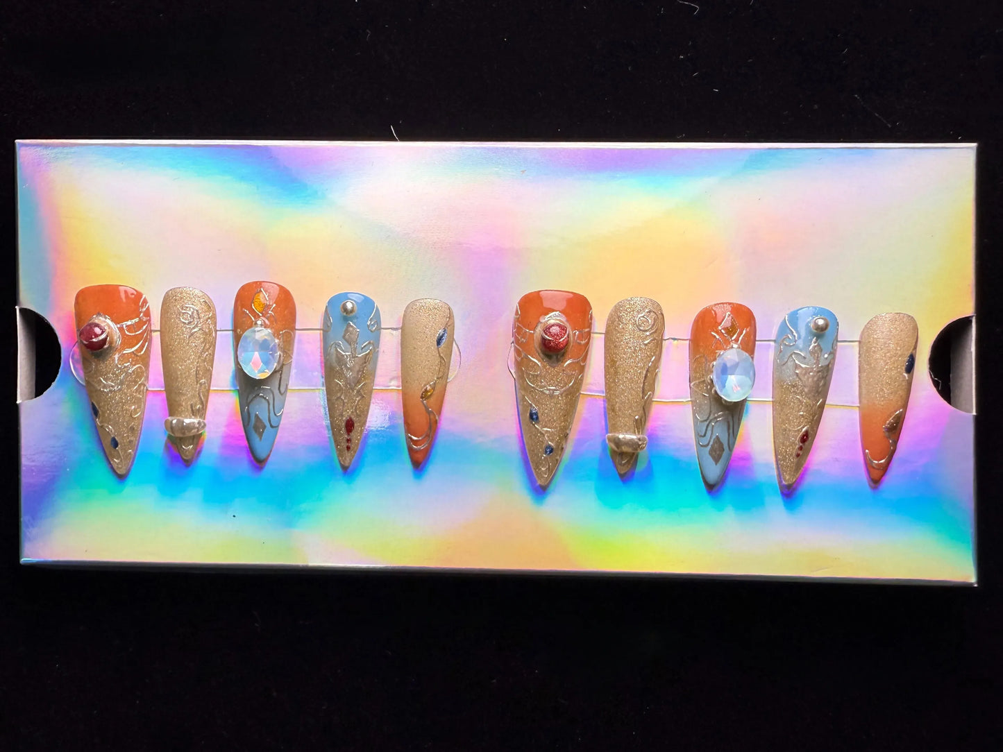 Xiguranail French tip nails, 3D press on nails, false nails, acrylic nials, reusable nails,french nails