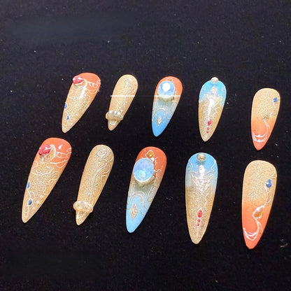 Xiguranail French tip nails, 3D press on nails, false nails, acrylic nials, reusable nails,french nails