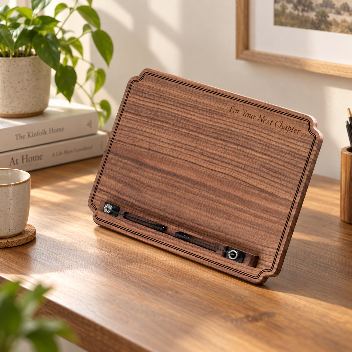 Personalized Black Walnut Wood Book Stand