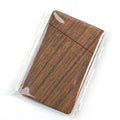 Close-up detail of handcrafted solid wood card holder finish