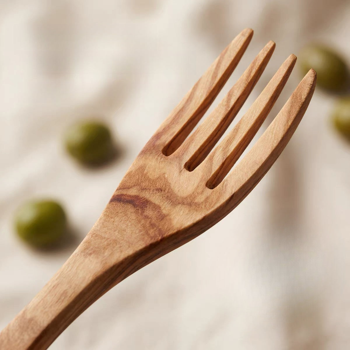 Custom laser engraved name on personalized olive wood fruit fork