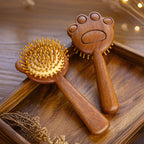 Handmade solid wood kids hair comb with smooth rounded teeth