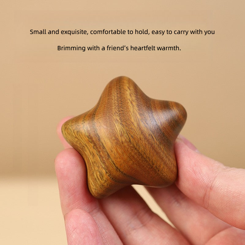 Minimalist solid wood moon and star sensory toy for everyday comfort