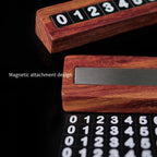 Minimalist wooden car parking number sign with natural wood grain