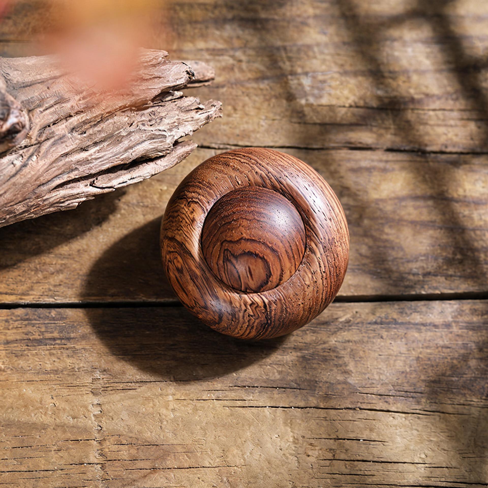 Minimalist wooden fidget spinner crafted from solid wood