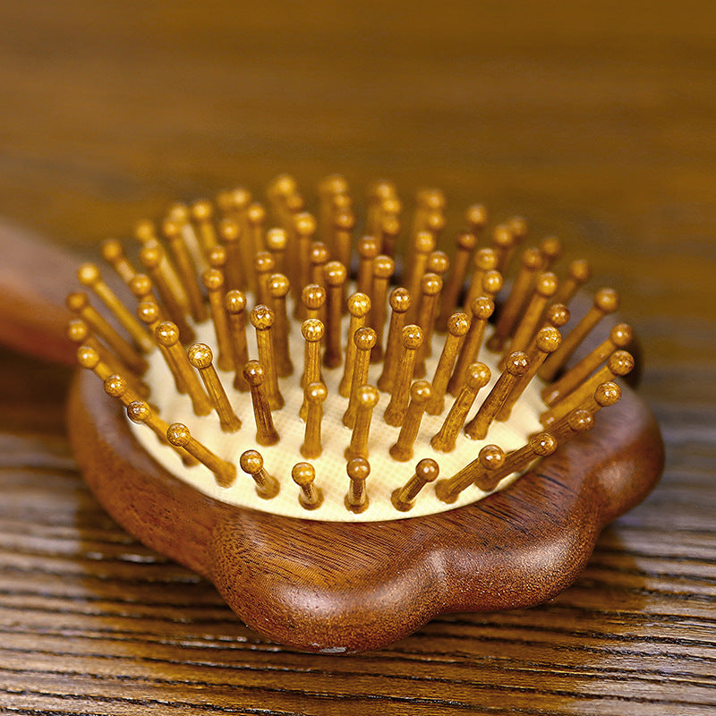 Natural solid wood baby and toddler hair comb for soft grooming