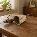 Handcrafted paulownia wood hanging planter shown with clear proportions and structure details for product reference.