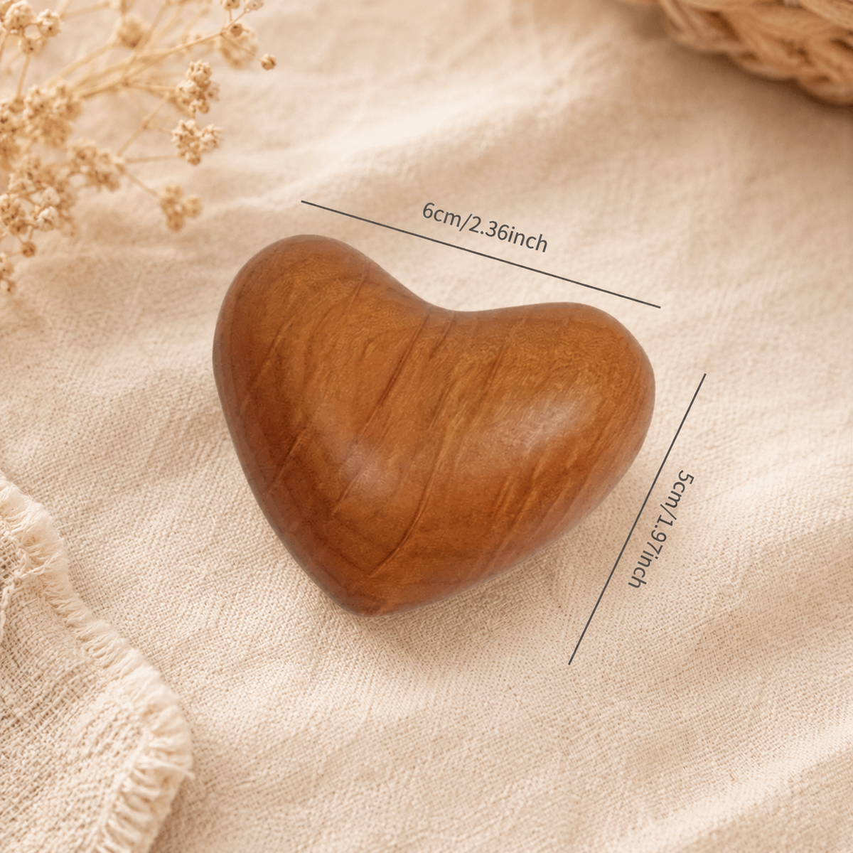 Personalized cherry wood pocket heart, a meaningful keepsake gift for anniversaries, Valentine's Day, Mother's Day, sympathy, encouragement, or everyday comfort.