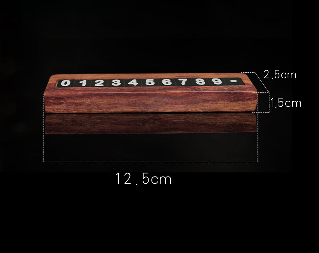 Rotating number wooden parking sign for car dashboard organization