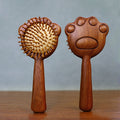 Wabi-sabi style children wooden comb in warm natural light