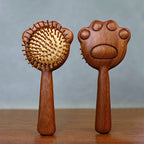 Wabi-sabi style children wooden comb in warm natural light