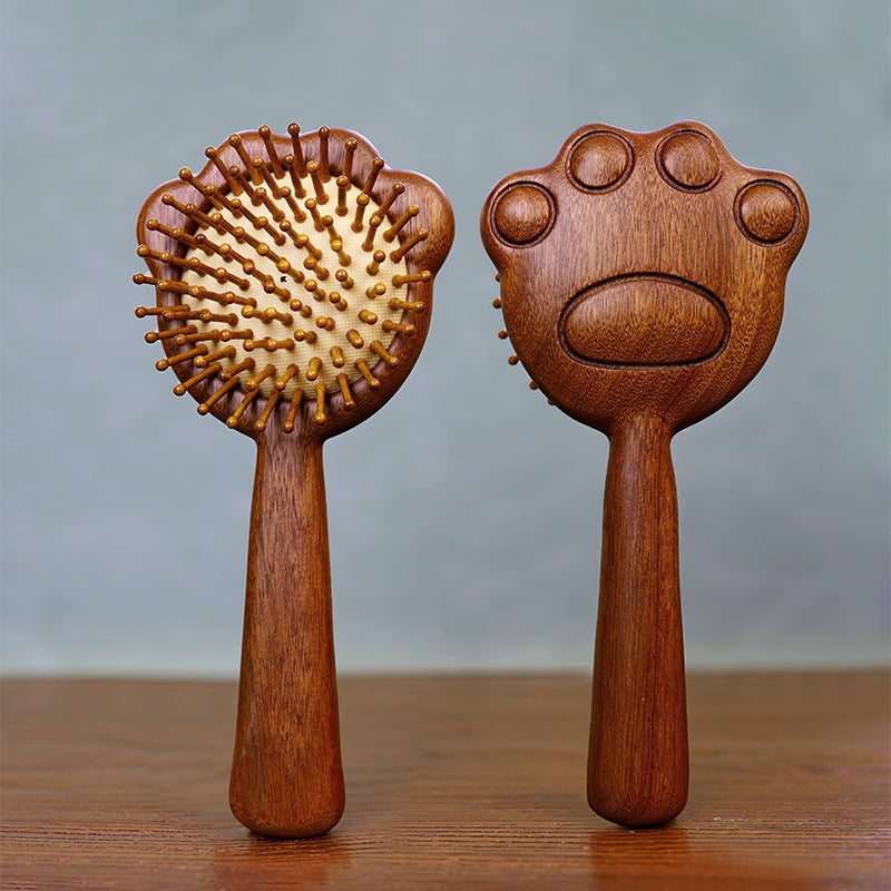 Wabi-sabi style children wooden comb in warm natural light
