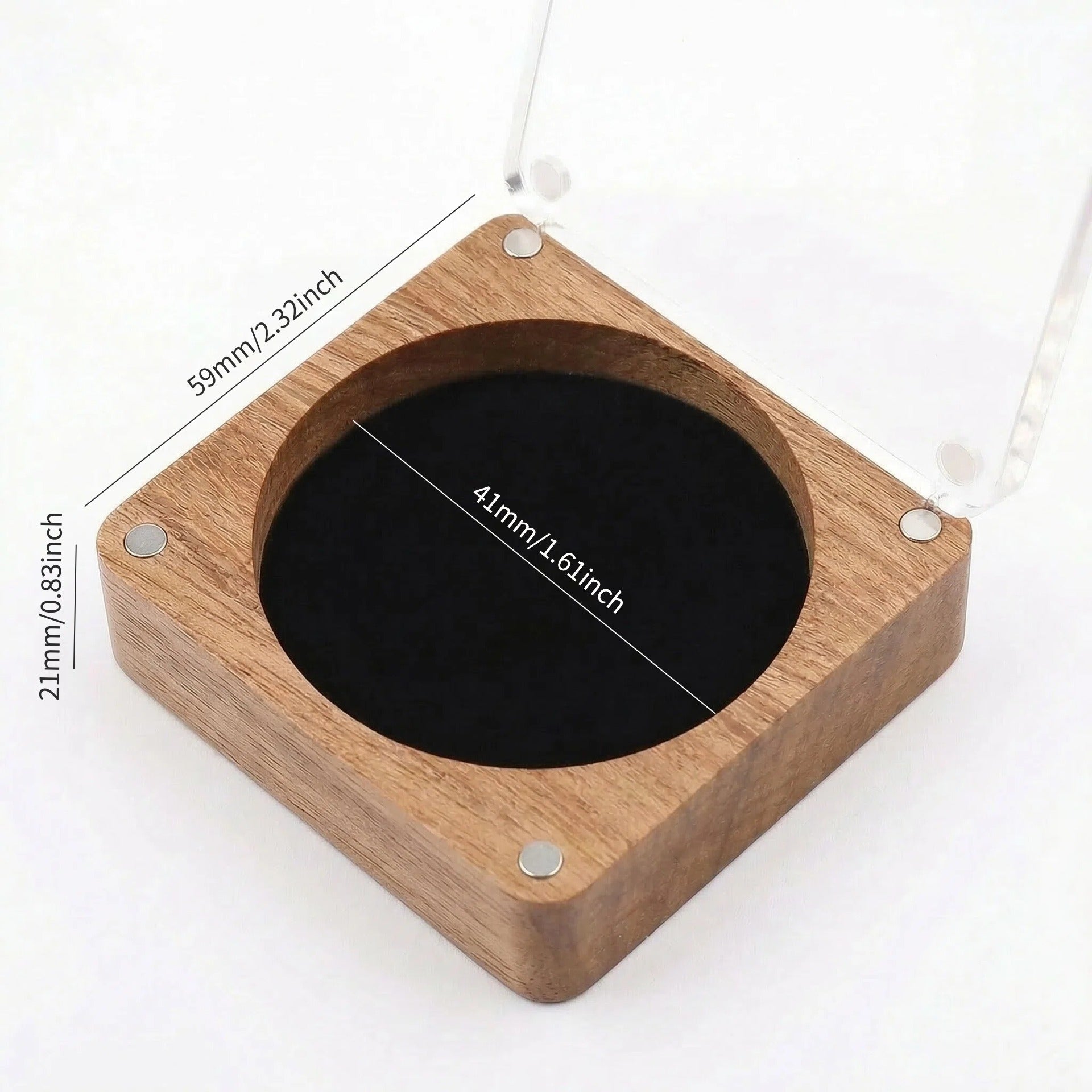 Wabi-sabi style wooden collectible display box in soft natural light