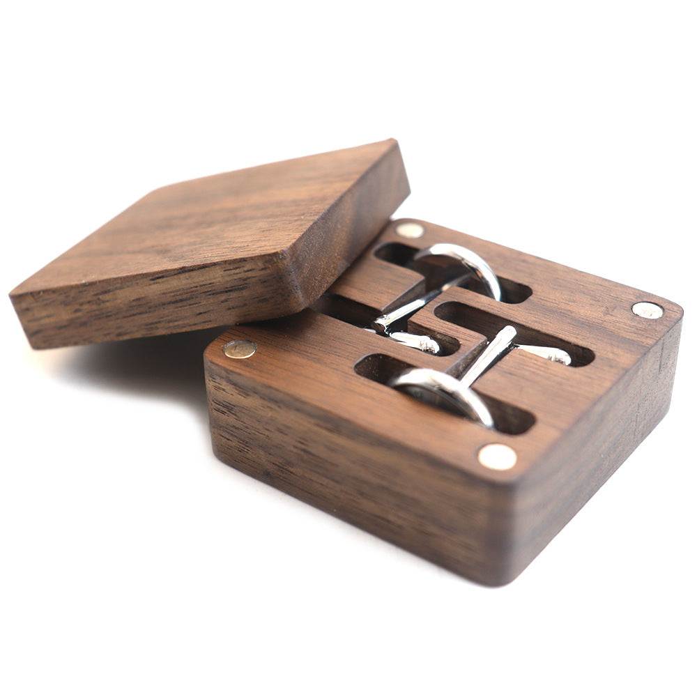 Wabi-sabi style wooden cufflink box with soft natural lighting