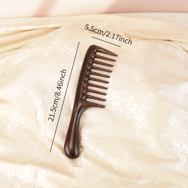 Wabi-sabi style wooden hair comb for natural self-care routine