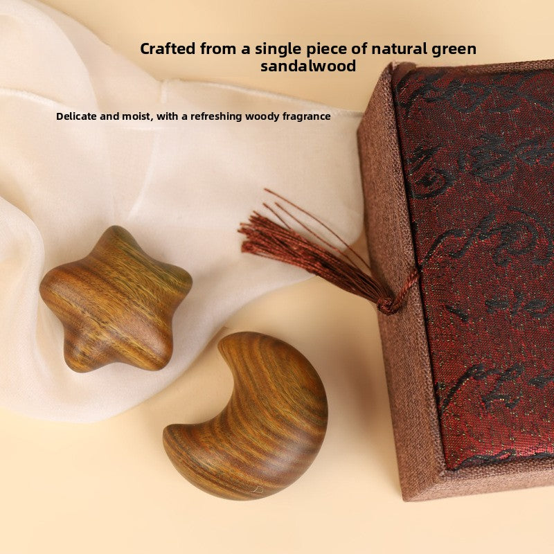 Wooden moon and star palm toy handcrafted from solid wood