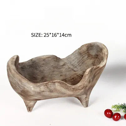 Xigura Patina handcrafted solid wood plant pot, wood texture close-up for a warm, quiet home.