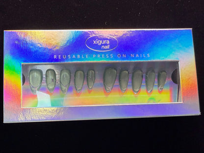 Xiguranail, Cat eyes nails, press on nails, french tips, reusable press on nails, gel nail art