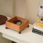 Cherry wood valet tray for keeping car keys and everyday items organized