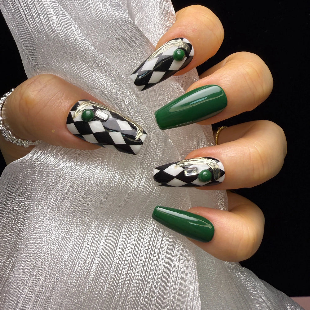 Xiguranail, Handmade press on nails, 3D nail art, blue false nails, reusable press ons, french tip nails, gel nails, acrylic nails