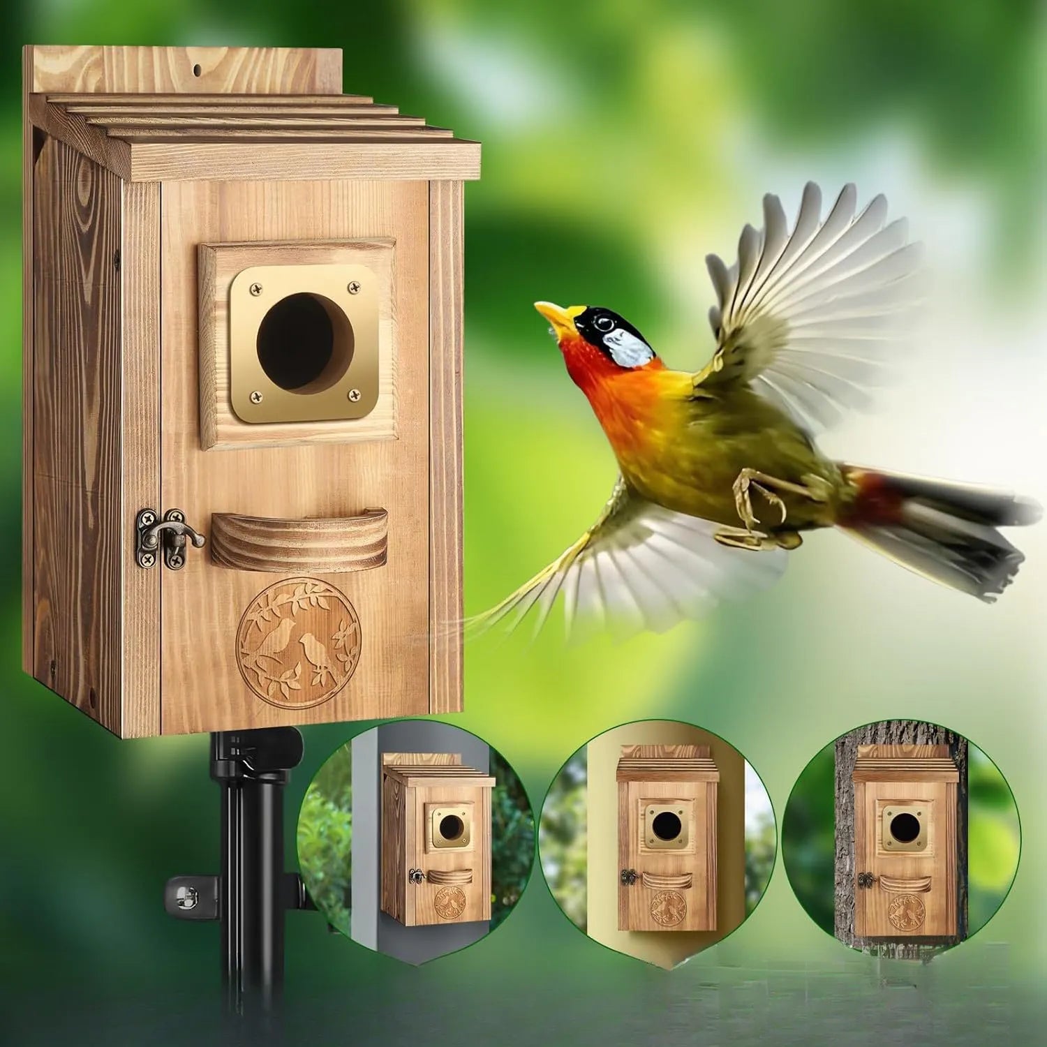 Solid Wood Courtyard Birdhouse