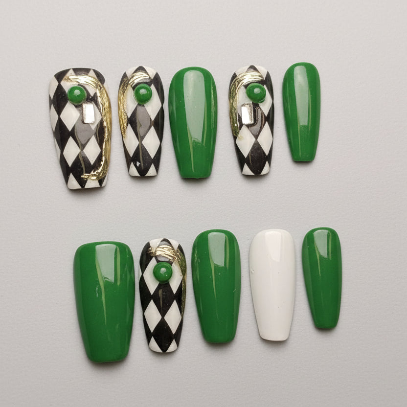 Xiguranail, Handmade press on nails, 3D nail art, blue false nails, reusable press ons, french tip nails, gel nails, acrylic nails