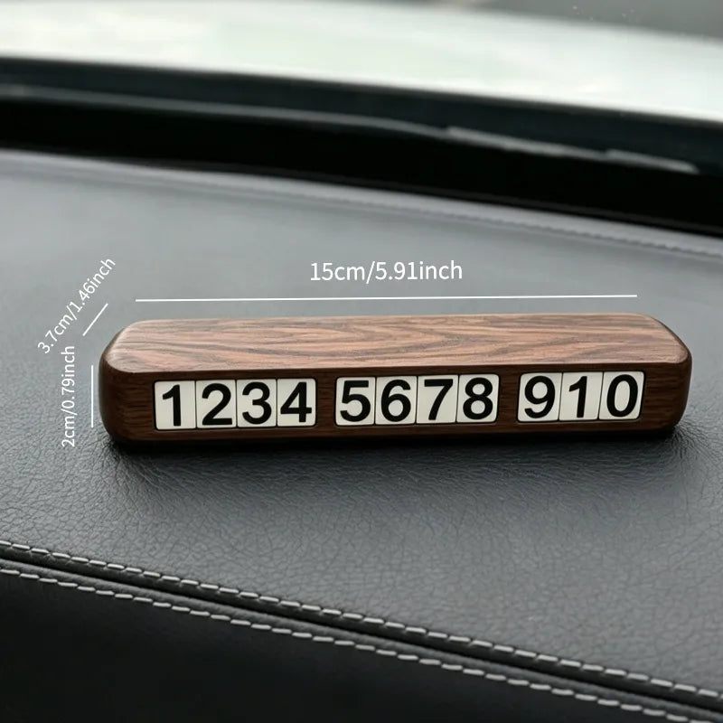 Personalized Black Walnut Parking Number Plate