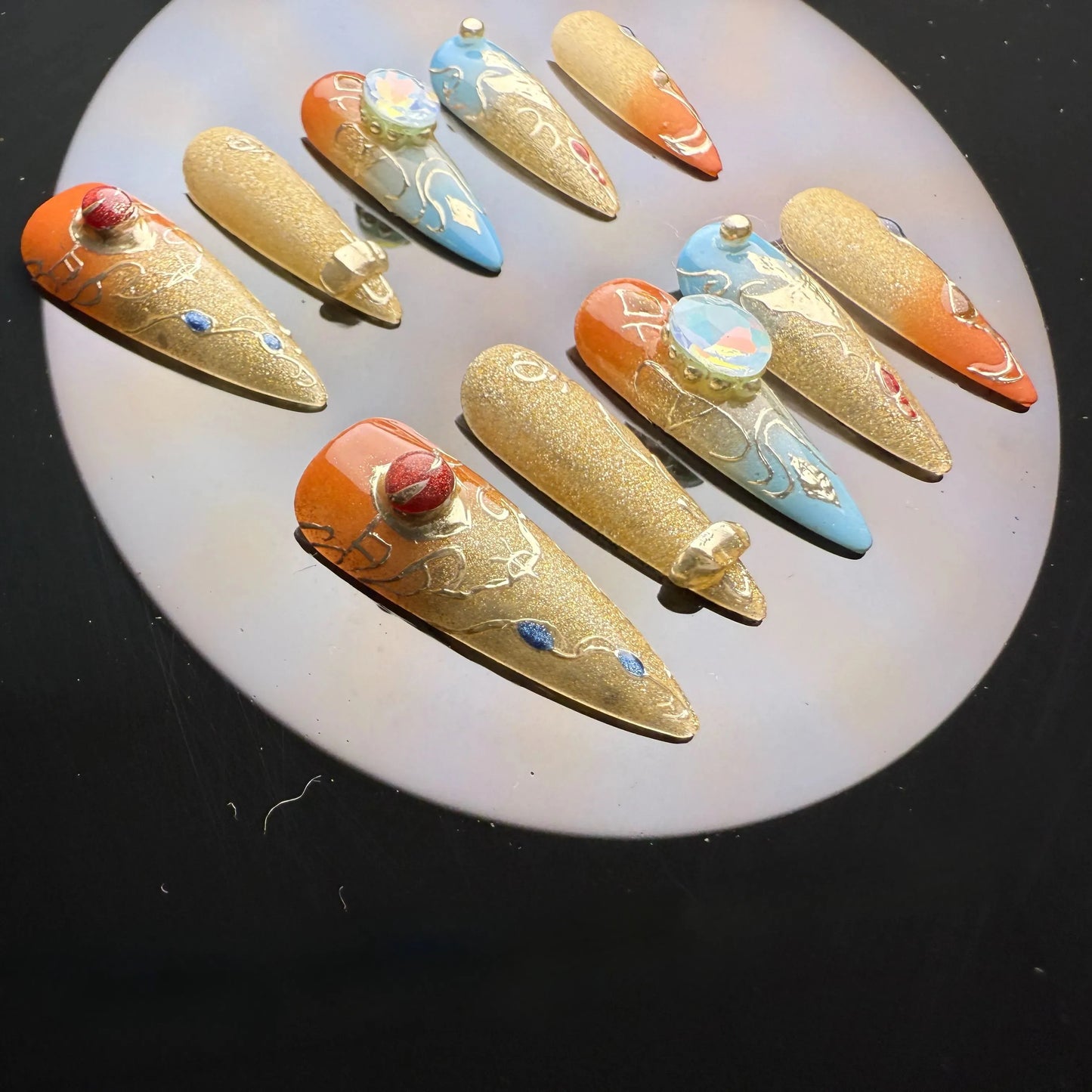 Xiguranail French tip nails, 3D press on nails, false nails, acrylic nials, reusable nails,french nails