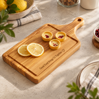 Olive wood steak board with natural grain, designed for serving steak and everyday meals.