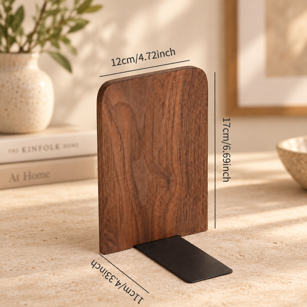 Personalized wooden bookends with engraved text, styled as a thoughtful gift for readers, graduates, and book lovers.