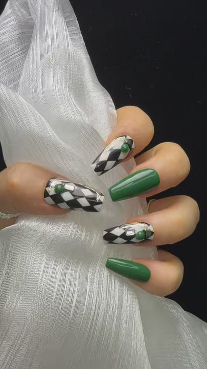 Xiguranail, Handmade press on nails, 3D nail art, blue false nails, reusable press ons, french tip nails, gel nails, acrylic nails