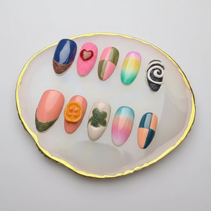 Xiguranail 3D petals nails, gel press on nails, gel nails, french tips, french nails, acrylic nails，reusable press ons