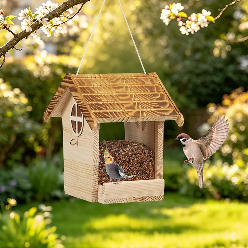 Wooden Bird Feeder